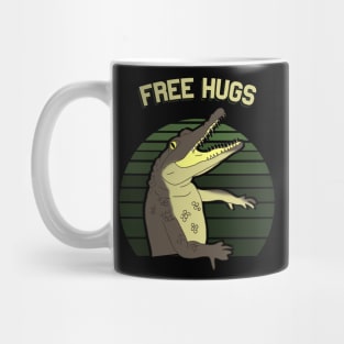 free hugs, funny crocodile drawing Mug